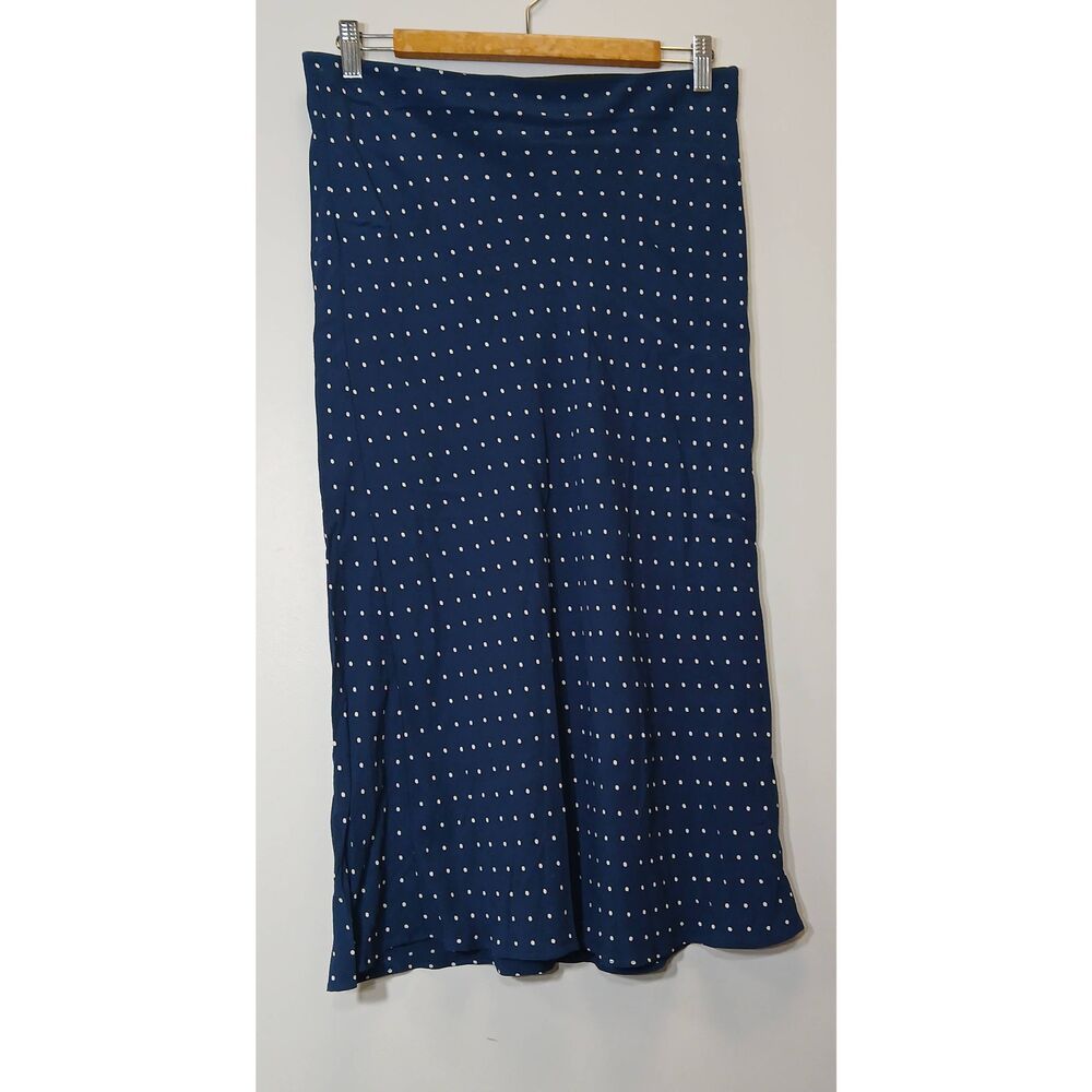 Madewell Womens size 10 making skirt polkadot blue lightweight viscose